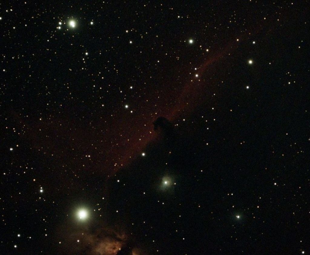 Premières minutes de l’observation d’IC 434 au Vespera 2 : la Tête de Cheval est encore peu contrastée