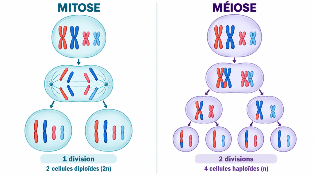 Mitose et méiose : deux divisions cellulaires à ne plus&nbsp;confondre