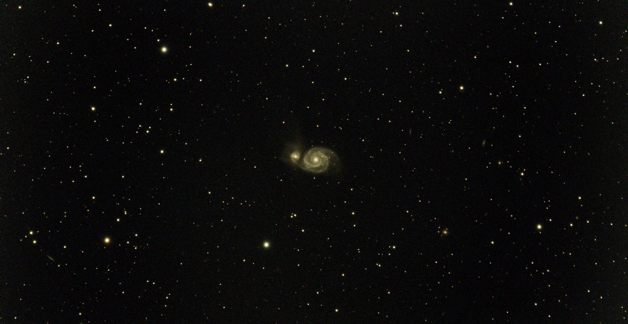 M51, la galaxie du Tourbillon, avec sa compagne NGC 5195 au bord de ses bras spiraux